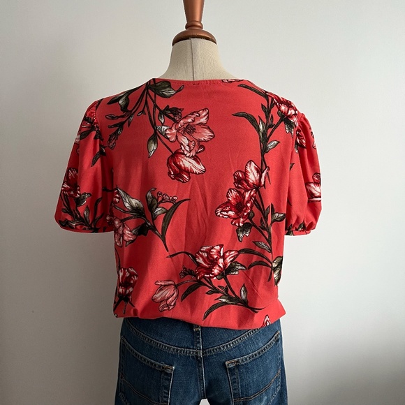 LiLy Morgan - Pink Floral Short Sleeve Blouse - Picture 5 of 8